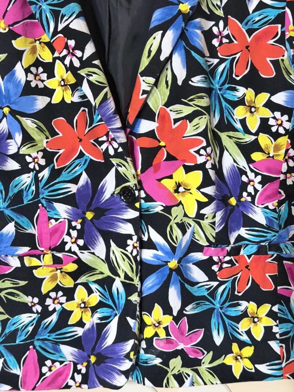 Kim Rogers Black Floral Blazer with Multicolor Blooms - Picture 2 of 8